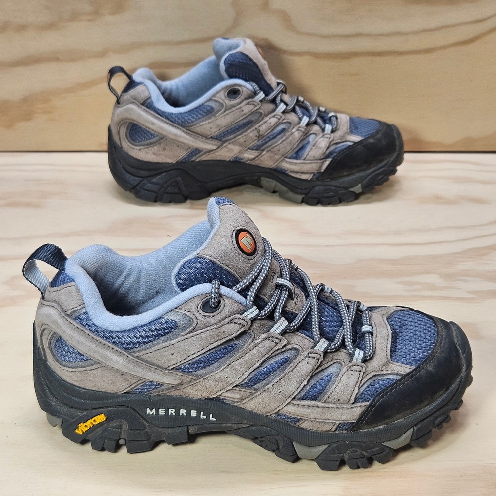 Merrell Moab 2 Ventilator Hiking Shoes Womens 8 Smoke Blue Suede J06014 Low Top